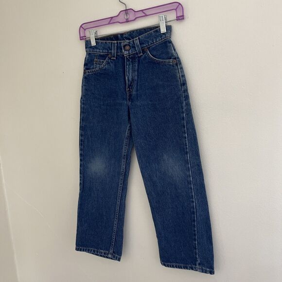 LEVI’S Vintage Orange Tab 565 Wide Leg Loose Fit Jeans, Med Wash- Size 7-8 Years - Picture 7 of 11